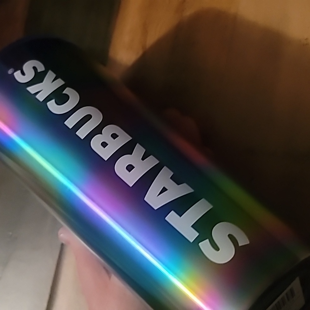 Starbucks Fluorescent Rainbow Metal Venti Tumbler Cup - Picture 5 of 9